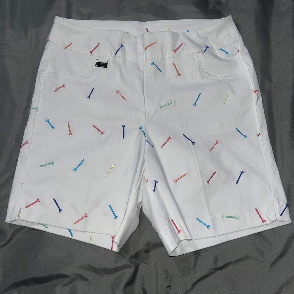 Unique Anthony's Resort Wear Embroidered Golf "Tee" Themed Shorts Women's Size 6